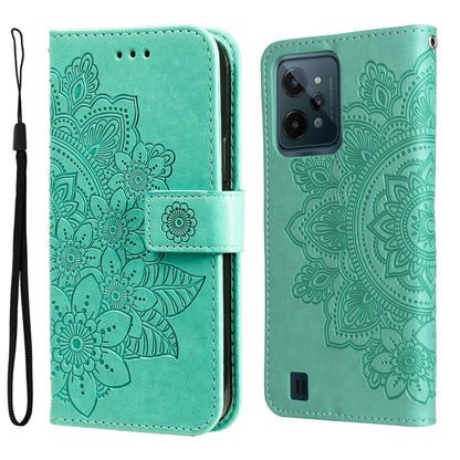 7-petal Flowers Embossed Flip Leather Phone Case, For Tecno Camon 18/18P, For Tecno Camon 18 Premier, For Infinix Hot 11S, For OPPO Realme C31 4G, For Infinix Hot 11S NFC, For OPPO Reno7 Pro 5G, For Infinix Smart 6