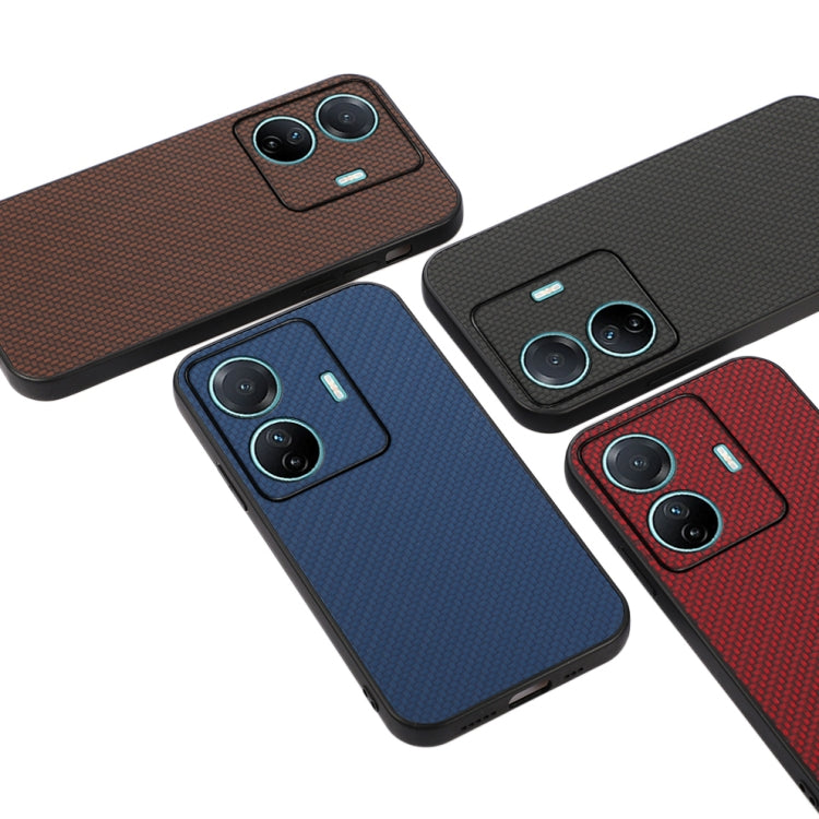 Accurate Hole Carbon Fiber Texture PU Phone Case, For vivo S15e, For OnePlus Ace, For OPPO A57 5G, For OPPO K10 5G, For OPPO K10 Pro 5G, For OPPO Realme 9 Pro