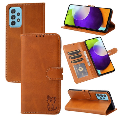 Embossed Happy Cat Pattern Leather Phone Case, For Google Pixel 6a, For Google Pixel 7 5G, For Google Pixel 7 Pro 5G, For Xiaomi Redmi 10A, For Xiaomi Redmi Note 11 4G Global/11S, For Xiaomi Redmi Note 11 Pro Global, For Samsung Galaxy A23 4G          ...
