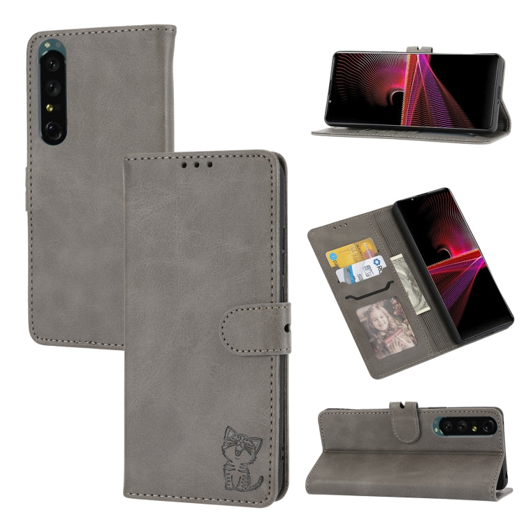 Embossed Happy Cat Pattern Leather Phone Case, For Google Pixel 6a, For Google Pixel 7 5G, For Google Pixel 7 Pro 5G, For Xiaomi Redmi 10A, For Xiaomi Redmi Note 11 4G Global/11S, For Xiaomi Redmi Note 11 Pro Global, For Samsung Galaxy A23 4G          ...