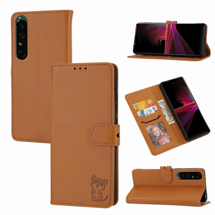 Embossed Happy Cat Pattern Leather Phone Case, For Google Pixel 6a, For Google Pixel 7 5G, For Google Pixel 7 Pro 5G, For Xiaomi Redmi 10A, For Xiaomi Redmi Note 11 4G Global/11S, For Xiaomi Redmi Note 11 Pro Global, For Samsung Galaxy A23 4G          ...
