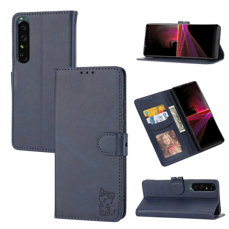 Embossed Happy Cat Pattern Leather Phone Case, For Google Pixel 6a, For Google Pixel 7 5G, For Google Pixel 7 Pro 5G, For Xiaomi Redmi 10A, For Xiaomi Redmi Note 11 4G Global/11S, For Xiaomi Redmi Note 11 Pro Global, For Samsung Galaxy A23 4G          ...