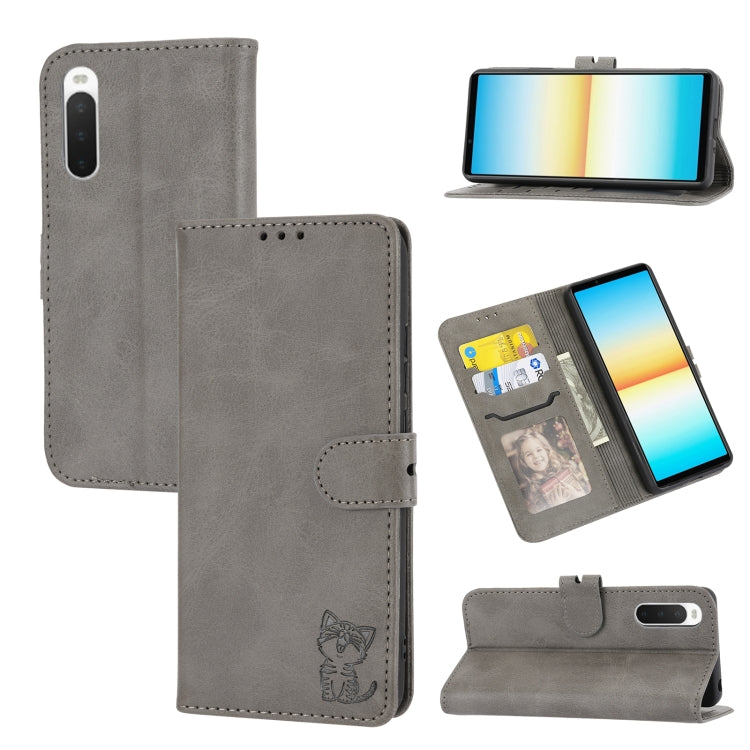 Embossed Happy Cat Pattern Leather Phone Case, For Google Pixel 6a, For Google Pixel 7 5G, For Google Pixel 7 Pro 5G, For Xiaomi Redmi 10A, For Xiaomi Redmi Note 11 4G Global/11S, For Xiaomi Redmi Note 11 Pro Global, For Samsung Galaxy A23 4G          ...