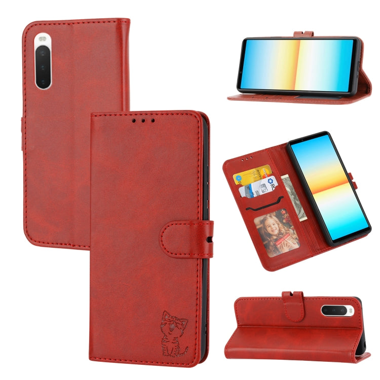 Embossed Happy Cat Pattern Leather Phone Case, For Google Pixel 6a, For Google Pixel 7 5G, For Google Pixel 7 Pro 5G, For Xiaomi Redmi 10A, For Xiaomi Redmi Note 11 4G Global/11S, For Xiaomi Redmi Note 11 Pro Global, For Samsung Galaxy A23 4G          ...