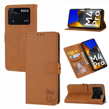 Embossed Happy Cat Pattern Leather Phone Case, For Google Pixel 6a, For Google Pixel 7 5G, For Google Pixel 7 Pro 5G, For Xiaomi Redmi 10A, For Xiaomi Redmi Note 11 4G Global/11S, For Xiaomi Redmi Note 11 Pro Global, For Samsung Galaxy A23 4G          ...