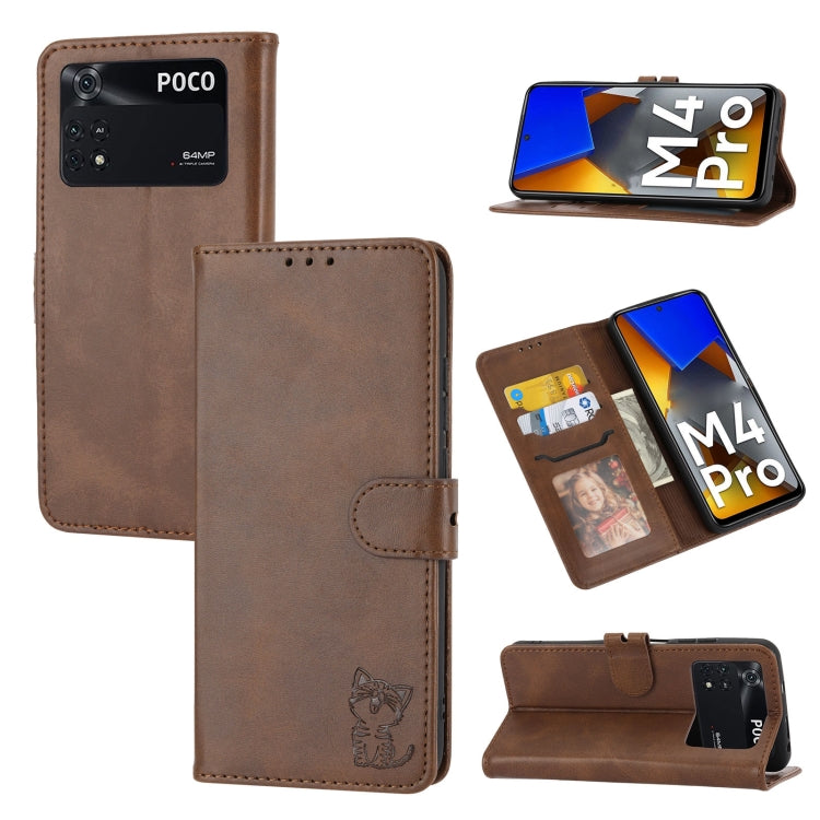 Embossed Happy Cat Pattern Leather Phone Case, For Google Pixel 6a, For Google Pixel 7 5G, For Google Pixel 7 Pro 5G, For Xiaomi Redmi 10A, For Xiaomi Redmi Note 11 4G Global/11S, For Xiaomi Redmi Note 11 Pro Global, For Samsung Galaxy A23 4G          ...