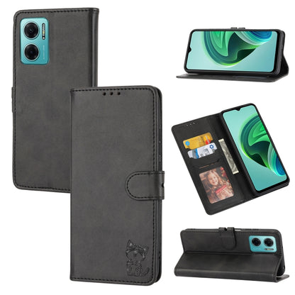 Embossed Happy Cat Pattern Leather Phone Case, For Google Pixel 6a, For Google Pixel 7 5G, For Google Pixel 7 Pro 5G, For Xiaomi Redmi 10A, For Xiaomi Redmi Note 11 4G Global/11S, For Xiaomi Redmi Note 11 Pro Global, For Samsung Galaxy A23 4G          ...