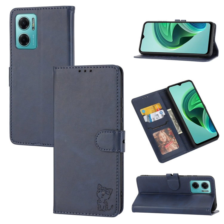 Embossed Happy Cat Pattern Leather Phone Case, For Google Pixel 6a, For Google Pixel 7 5G, For Google Pixel 7 Pro 5G, For Xiaomi Redmi 10A, For Xiaomi Redmi Note 11 4G Global/11S, For Xiaomi Redmi Note 11 Pro Global, For Samsung Galaxy A23 4G          ...