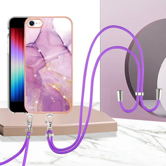 Electroplating Marble Pattern TPU Phone Case with Lanyard, For iPhone SE 2022 / SE 2020 / 8 / 7, For Motorola Moto G Stylus 2022, For Nokia G20 / G10, For Nokia G21 / G11, For Xiaomi 11T / 11T Pro, For Xiaomi Redmi 10, For Samsung Galaxy A23 5G / 4G   ...