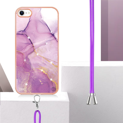 Electroplating Marble Pattern TPU Phone Case with Lanyard, For iPhone SE 2022 / SE 2020 / 8 / 7, For Motorola Moto G Stylus 2022, For Nokia G20 / G10, For Nokia G21 / G11, For Xiaomi 11T / 11T Pro, For Xiaomi Redmi 10, For Samsung Galaxy A23 5G / 4G   ...