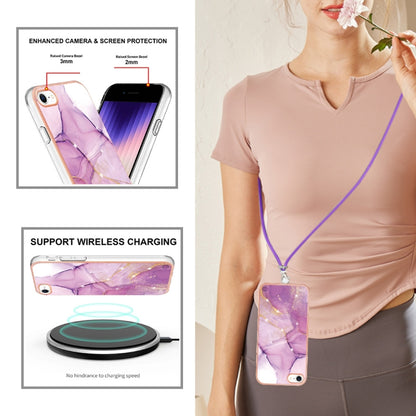 Electroplating Marble Pattern TPU Phone Case with Lanyard, For iPhone SE 2022 / SE 2020 / 8 / 7, For Motorola Moto G Stylus 2022, For Nokia G20 / G10, For Nokia G21 / G11, For Xiaomi 11T / 11T Pro, For Xiaomi Redmi 10, For Samsung Galaxy A23 5G / 4G   ...