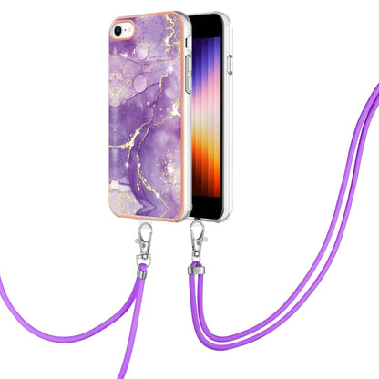Electroplating Marble Pattern TPU Phone Case with Lanyard, For iPhone SE 2022 / SE 2020 / 8 / 7, For Motorola Moto G Stylus 2022, For Nokia G20 / G10, For Nokia G21 / G11, For Xiaomi 11T / 11T Pro, For Xiaomi Redmi 10, For Samsung Galaxy A23 5G / 4G   ...