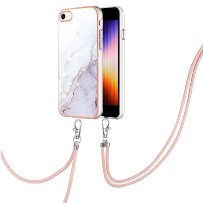 Electroplating Marble Pattern TPU Phone Case with Lanyard, For iPhone SE 2022 / SE 2020 / 8 / 7, For Motorola Moto G Stylus 2022, For Nokia G20 / G10, For Nokia G21 / G11, For Xiaomi 11T / 11T Pro, For Xiaomi Redmi 10, For Samsung Galaxy A23 5G / 4G   ...