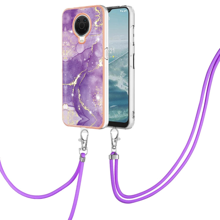 Electroplating Marble Pattern TPU Phone Case with Lanyard, For iPhone SE 2022 / SE 2020 / 8 / 7, For Motorola Moto G Stylus 2022, For Nokia G20 / G10, For Nokia G21 / G11, For Xiaomi 11T / 11T Pro, For Xiaomi Redmi 10, For Samsung Galaxy A23 5G / 4G   ...