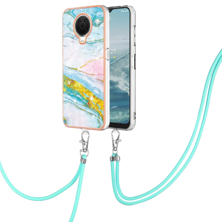 Electroplating Marble Pattern TPU Phone Case with Lanyard, For iPhone SE 2022 / SE 2020 / 8 / 7, For Motorola Moto G Stylus 2022, For Nokia G20 / G10, For Nokia G21 / G11, For Xiaomi 11T / 11T Pro, For Xiaomi Redmi 10, For Samsung Galaxy A23 5G / 4G   ...