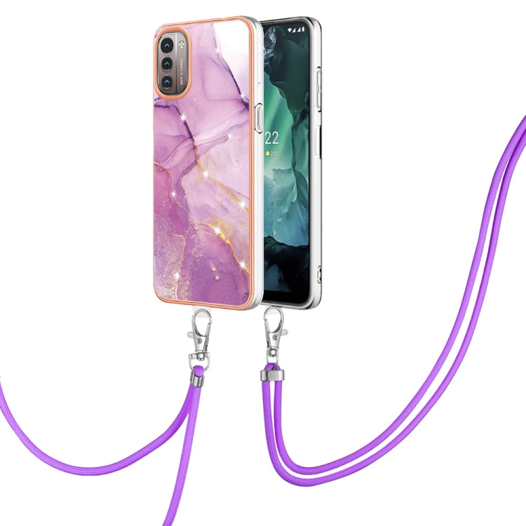 Electroplating Marble Pattern TPU Phone Case with Lanyard, For iPhone SE 2022 / SE 2020 / 8 / 7, For Motorola Moto G Stylus 2022, For Nokia G20 / G10, For Nokia G21 / G11, For Xiaomi 11T / 11T Pro, For Xiaomi Redmi 10, For Samsung Galaxy A23 5G / 4G   ...