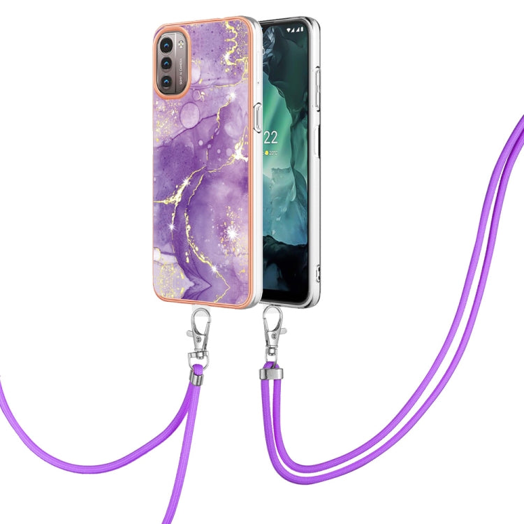 Electroplating Marble Pattern TPU Phone Case with Lanyard, For iPhone SE 2022 / SE 2020 / 8 / 7, For Motorola Moto G Stylus 2022, For Nokia G20 / G10, For Nokia G21 / G11, For Xiaomi 11T / 11T Pro, For Xiaomi Redmi 10, For Samsung Galaxy A23 5G / 4G   ...