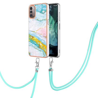 Electroplating Marble Pattern TPU Phone Case with Lanyard, For iPhone SE 2022 / SE 2020 / 8 / 7, For Motorola Moto G Stylus 2022, For Nokia G20 / G10, For Nokia G21 / G11, For Xiaomi 11T / 11T Pro, For Xiaomi Redmi 10, For Samsung Galaxy A23 5G / 4G   ...