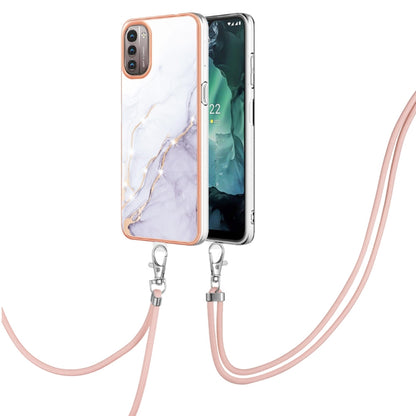 Electroplating Marble Pattern TPU Phone Case with Lanyard, For iPhone SE 2022 / SE 2020 / 8 / 7, For Motorola Moto G Stylus 2022, For Nokia G20 / G10, For Nokia G21 / G11, For Xiaomi 11T / 11T Pro, For Xiaomi Redmi 10, For Samsung Galaxy A23 5G / 4G   ...