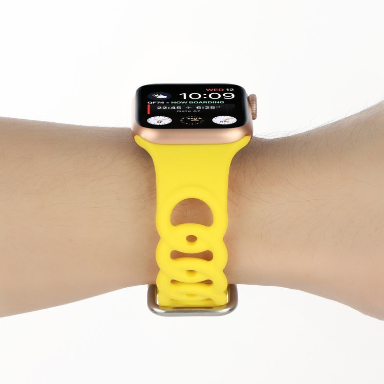 Hollow Silicone Watch Band For Apple Watch Series, 7 41mm / 6&SE&5&4 40mm / 3&2&1 38mm, 7 45mm / 6&SE&5&4 44mm / 3&2&1 42mm