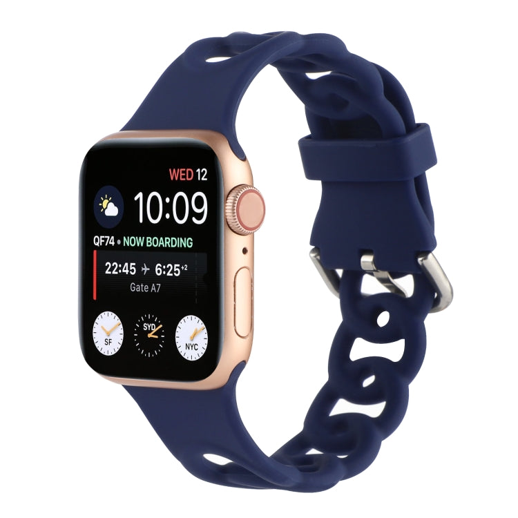Hollow Silicone Watch Band For Apple Watch Series, 7 41mm / 6&SE&5&4 40mm / 3&2&1 38mm, 7 45mm / 6&SE&5&4 44mm / 3&2&1 42mm