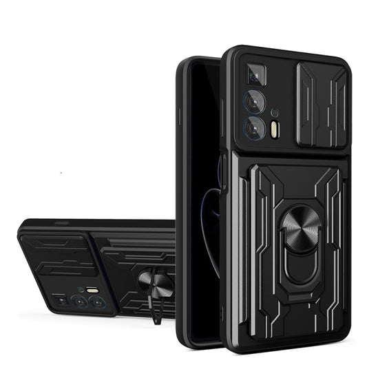 Sliding Camshield TPU+PC Phone Case with Card Slot, For Motorola Edge 20 Pro, For Motorola Moto G100, For OPPO A16, For Xiaomi 12 Pro, For OPPO Realme 8i