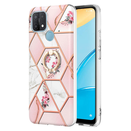 Splicing Marble Flower Pattern TPU Ring Holder Case, For OPPO A15 / A15s, For OPPO A53s 5G / A55 5G / A54 4G, For OPPO A74 5G / A93 5G / A54 5G, For OPPO A94 5G / A95 5G, For OPPO Realme 8i, For OPPO Realme 9 Pro+ 5G, For OPPO Realme 9 Pro 5G          ...