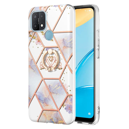 Splicing Marble Flower Pattern TPU Ring Holder Case, For OPPO A15 / A15s, For OPPO A53s 5G / A55 5G / A54 4G, For OPPO A74 5G / A93 5G / A54 5G, For OPPO A94 5G / A95 5G, For OPPO Realme 8i, For OPPO Realme 9 Pro+ 5G, For OPPO Realme 9 Pro 5G          ...