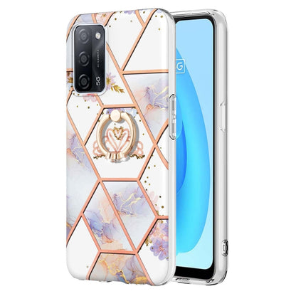 Splicing Marble Flower Pattern TPU Ring Holder Case, For OPPO A15 / A15s, For OPPO A53s 5G / A55 5G / A54 4G, For OPPO A74 5G / A93 5G / A54 5G, For OPPO A94 5G / A95 5G, For OPPO Realme 8i, For OPPO Realme 9 Pro+ 5G, For OPPO Realme 9 Pro 5G          ...
