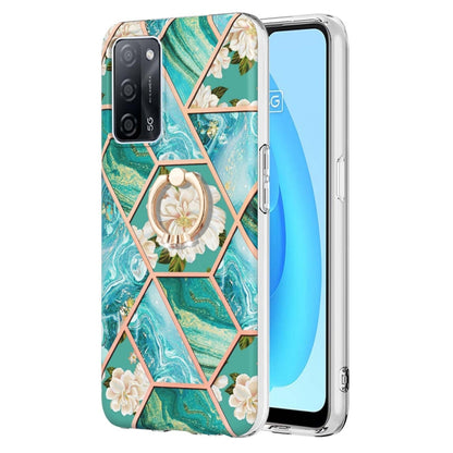 Splicing Marble Flower Pattern TPU Ring Holder Case, For OPPO A15 / A15s, For OPPO A53s 5G / A55 5G / A54 4G, For OPPO A74 5G / A93 5G / A54 5G, For OPPO A94 5G / A95 5G, For OPPO Realme 8i, For OPPO Realme 9 Pro+ 5G, For OPPO Realme 9 Pro 5G          ...
