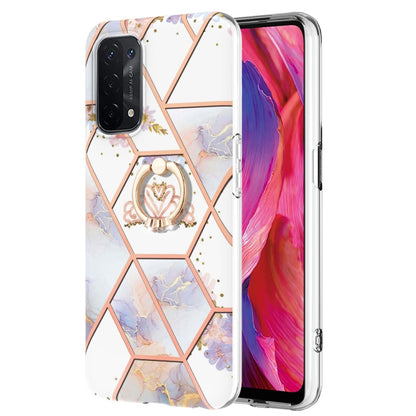 Splicing Marble Flower Pattern TPU Ring Holder Case, For OPPO A15 / A15s, For OPPO A53s 5G / A55 5G / A54 4G, For OPPO A74 5G / A93 5G / A54 5G, For OPPO A94 5G / A95 5G, For OPPO Realme 8i, For OPPO Realme 9 Pro+ 5G, For OPPO Realme 9 Pro 5G          ...