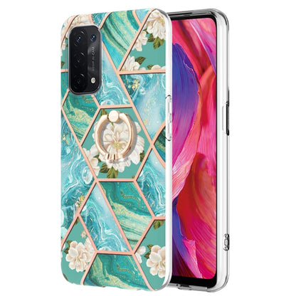 Splicing Marble Flower Pattern TPU Ring Holder Case, For OPPO A15 / A15s, For OPPO A53s 5G / A55 5G / A54 4G, For OPPO A74 5G / A93 5G / A54 5G, For OPPO A94 5G / A95 5G, For OPPO Realme 8i, For OPPO Realme 9 Pro+ 5G, For OPPO Realme 9 Pro 5G          ...