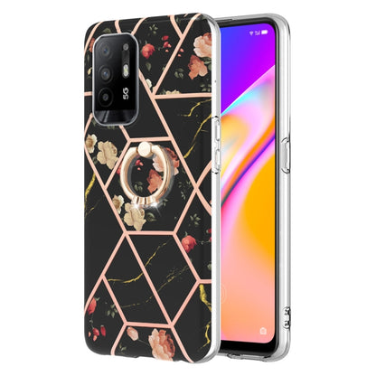 Splicing Marble Flower Pattern TPU Ring Holder Case, For OPPO A15 / A15s, For OPPO A53s 5G / A55 5G / A54 4G, For OPPO A74 5G / A93 5G / A54 5G, For OPPO A94 5G / A95 5G, For OPPO Realme 8i, For OPPO Realme 9 Pro+ 5G, For OPPO Realme 9 Pro 5G          ...