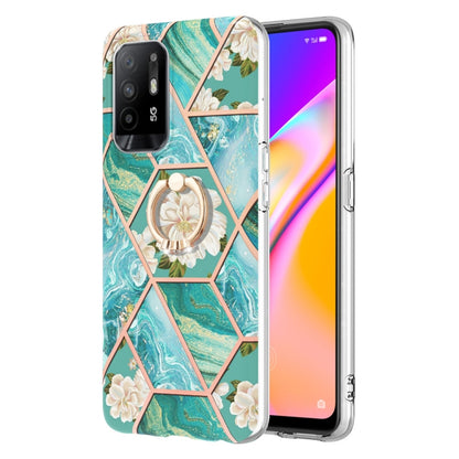 Splicing Marble Flower Pattern TPU Ring Holder Case, For OPPO A15 / A15s, For OPPO A53s 5G / A55 5G / A54 4G, For OPPO A74 5G / A93 5G / A54 5G, For OPPO A94 5G / A95 5G, For OPPO Realme 8i, For OPPO Realme 9 Pro+ 5G, For OPPO Realme 9 Pro 5G          ...
