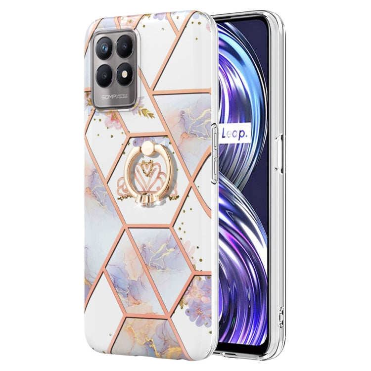 Splicing Marble Flower Pattern TPU Ring Holder Case, For OPPO A15 / A15s, For OPPO A53s 5G / A55 5G / A54 4G, For OPPO A74 5G / A93 5G / A54 5G, For OPPO A94 5G / A95 5G, For OPPO Realme 8i, For OPPO Realme 9 Pro+ 5G, For OPPO Realme 9 Pro 5G          ...