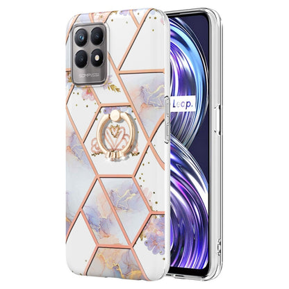 Splicing Marble Flower Pattern TPU Ring Holder Case, For OPPO A15 / A15s, For OPPO A53s 5G / A55 5G / A54 4G, For OPPO A74 5G / A93 5G / A54 5G, For OPPO A94 5G / A95 5G, For OPPO Realme 8i, For OPPO Realme 9 Pro+ 5G, For OPPO Realme 9 Pro 5G          ...