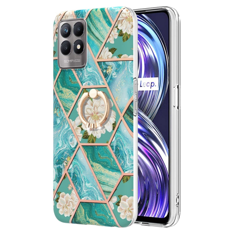 Splicing Marble Flower Pattern TPU Ring Holder Case, For OPPO A15 / A15s, For OPPO A53s 5G / A55 5G / A54 4G, For OPPO A74 5G / A93 5G / A54 5G, For OPPO A94 5G / A95 5G, For OPPO Realme 8i, For OPPO Realme 9 Pro+ 5G, For OPPO Realme 9 Pro 5G          ...