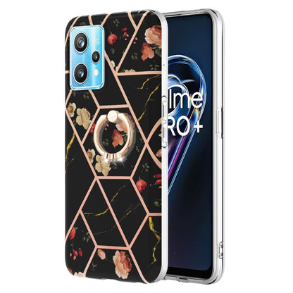 Splicing Marble Flower Pattern TPU Ring Holder Case, For OPPO A15 / A15s, For OPPO A53s 5G / A55 5G / A54 4G, For OPPO A74 5G / A93 5G / A54 5G, For OPPO A94 5G / A95 5G, For OPPO Realme 8i, For OPPO Realme 9 Pro+ 5G, For OPPO Realme 9 Pro 5G          ...