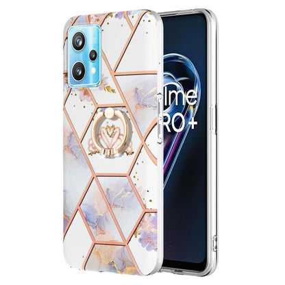 Splicing Marble Flower Pattern TPU Ring Holder Case, For OPPO A15 / A15s, For OPPO A53s 5G / A55 5G / A54 4G, For OPPO A74 5G / A93 5G / A54 5G, For OPPO A94 5G / A95 5G, For OPPO Realme 8i, For OPPO Realme 9 Pro+ 5G, For OPPO Realme 9 Pro 5G          ...