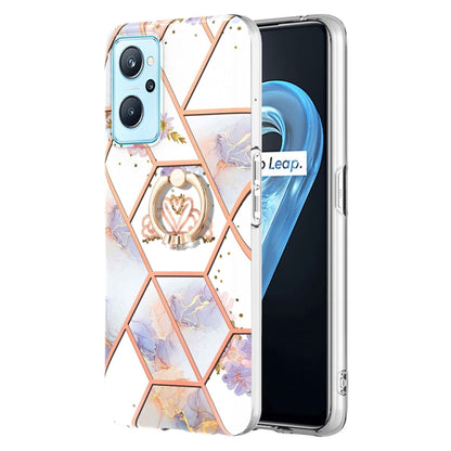 Splicing Marble Flower Pattern TPU Ring Holder Case, For OPPO A15 / A15s, For OPPO A53s 5G / A55 5G / A54 4G, For OPPO A74 5G / A93 5G / A54 5G, For OPPO A94 5G / A95 5G, For OPPO Realme 8i, For OPPO Realme 9 Pro+ 5G, For OPPO Realme 9 Pro 5G          ...