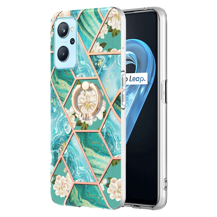 Splicing Marble Flower Pattern TPU Ring Holder Case, For OPPO A15 / A15s, For OPPO A53s 5G / A55 5G / A54 4G, For OPPO A74 5G / A93 5G / A54 5G, For OPPO A94 5G / A95 5G, For OPPO Realme 8i, For OPPO Realme 9 Pro+ 5G, For OPPO Realme 9 Pro 5G          ...