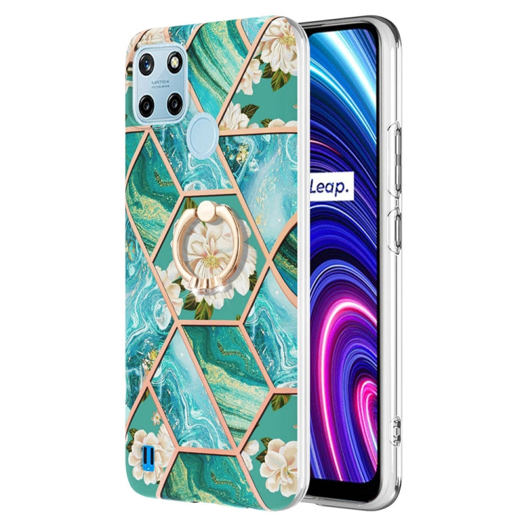Splicing Marble Flower Pattern TPU Ring Holder Case, For OPPO A15 / A15s, For OPPO A53s 5G / A55 5G / A54 4G, For OPPO A74 5G / A93 5G / A54 5G, For OPPO A94 5G / A95 5G, For OPPO Realme 8i, For OPPO Realme 9 Pro+ 5G, For OPPO Realme 9 Pro 5G          ...