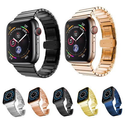 One-bead Steel Butterfly Buckle Watch Band For Apple Watch Series, For Apple Watch Series 8&7 41mm, For Apple Watch Ultra 49mm / Series 8&7 45mm, 7 41mm / 6&SE&5&4 40mm / 3&2&1 38mm, 7 45mm / 6&SE&5&4 44mm / 3&2&1 42mm