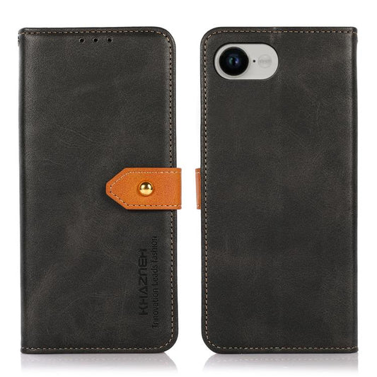 KHAZNEH Dual-color Cowhide Texture Flip Leather Phone Case, For iPhone 17e / 16e, For iPhone 17 Pro Max, For iPhone 17 Pro, For iPhone 17, For iPhone Air, For iPhone 16 Pro Max, For iPhone 16 Pro, For iPhone 16 Plus, For iPhone 16, For iPhone 15 Pro Ma...