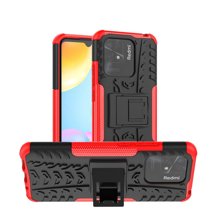 Tire Texture TPU + PC Phone Case with Holder, For Xiaomi Redmi 10C 4G global
