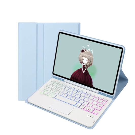 T07B-AS Skin Feel Pen Slot Touch Pad Bluetooth Keyboard Leather Tablet Case, For iPad 9.7 2018&2017 / Pro 9.7 / Air 2, For iPad 10.2 2021&2020&2019/Air 2019/Pro 10.5, For iPad Air 11 2025 / 2024 / Pro 11 2021&2020&2018����������������������������������...