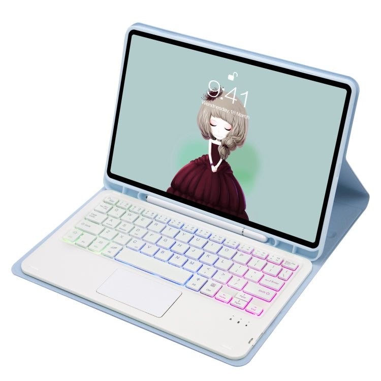 T07B-AS Skin Feel Pen Slot Touch Pad Bluetooth Keyboard Leather Tablet Case, For iPad 9.7 2018&2017 / Pro 9.7 / Air 2, For iPad 10.2 2021&2020&2019/Air 2019/Pro 10.5, For iPad Air 11 2025 / 2024 / Pro 11 2021&2020&2018����������������������������������...