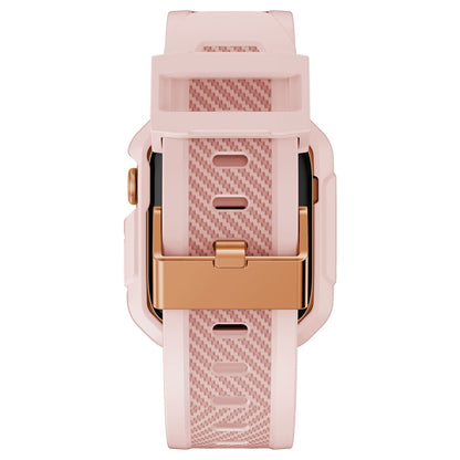 Integrated Carbon Fiber Pattern Silicone Watch Band For Apple Watch Series, 7 41mm / 6&SE&5&4 40mm / 3&2&1 38mm, 7 45mm / 6&SE&5&4 44mm / 3&2&1 42mm