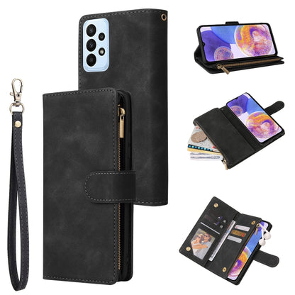 Multifunctional Frosted Zipper Wallet Leather Phone Case, For Samsung Galaxy A13 4G, For Samsung Galaxy A23, For OnePlus 9 Pro, For OnePlus 9, For Google Pixel 6 Pro, For Google Pixel 6a, For Google Pixel 7 5G, For Google Pixel 7 Pro 5G                ...