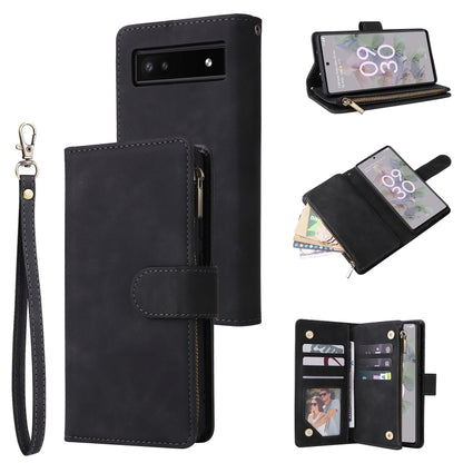 Multifunctional Frosted Zipper Wallet Leather Phone Case, For Samsung Galaxy A13 4G, For Samsung Galaxy A23, For OnePlus 9 Pro, For OnePlus 9, For Google Pixel 6 Pro, For Google Pixel 6a, For Google Pixel 7 5G, For Google Pixel 7 Pro 5G                ...